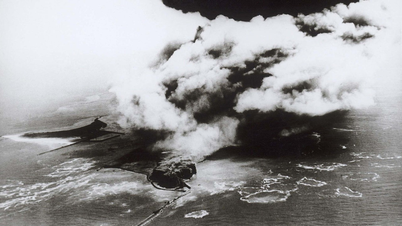 Am 18.4.1947 werden auf Helgoland 6.7000 kg Sprengstoff gezündet (Archivbild)