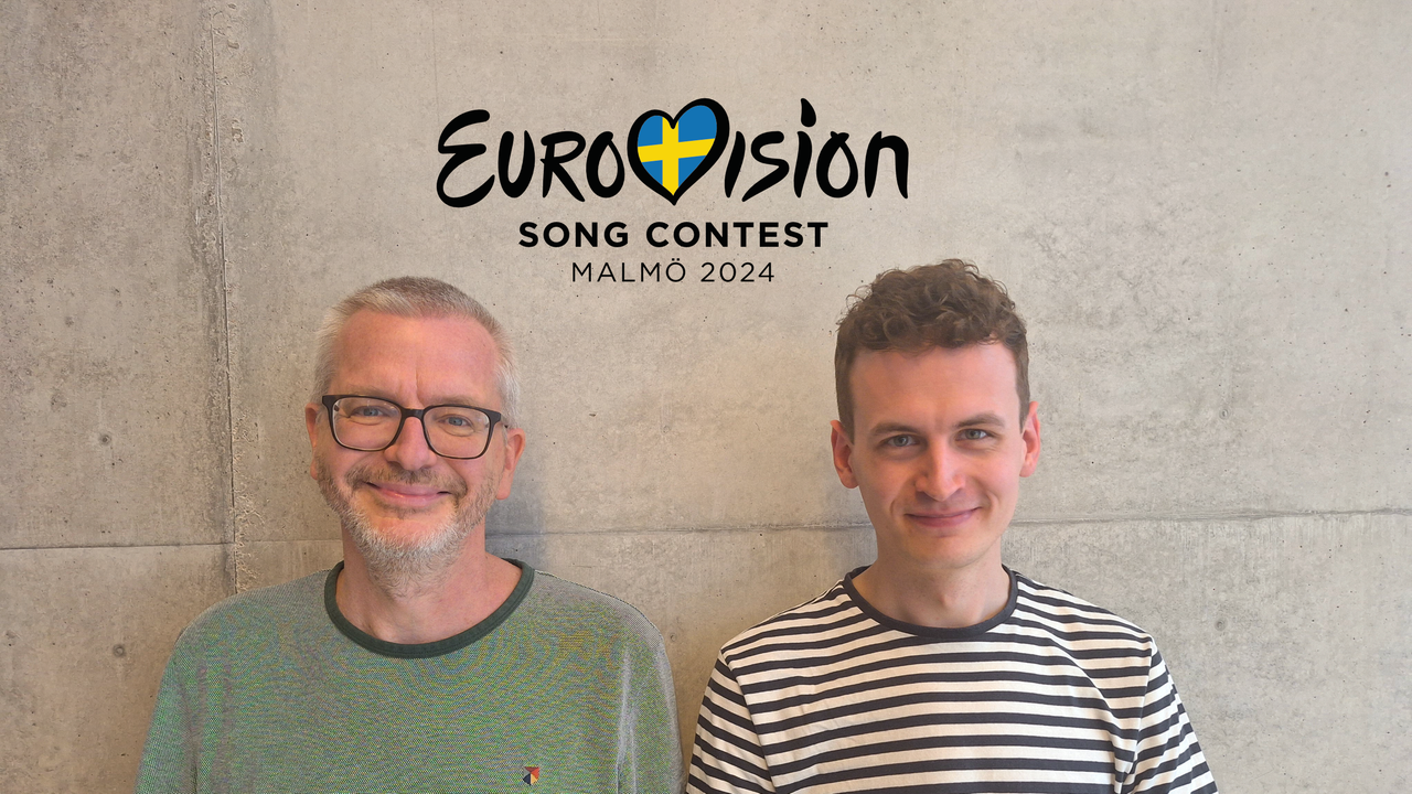 Jens-Uwe Krause und Daniel Kähler, darüber das ESC-Logo