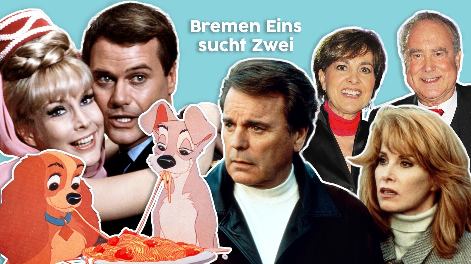 Keyvisual zeigt Fotos berühmter Paare und den Text: Bremen Eins sucht Zwei