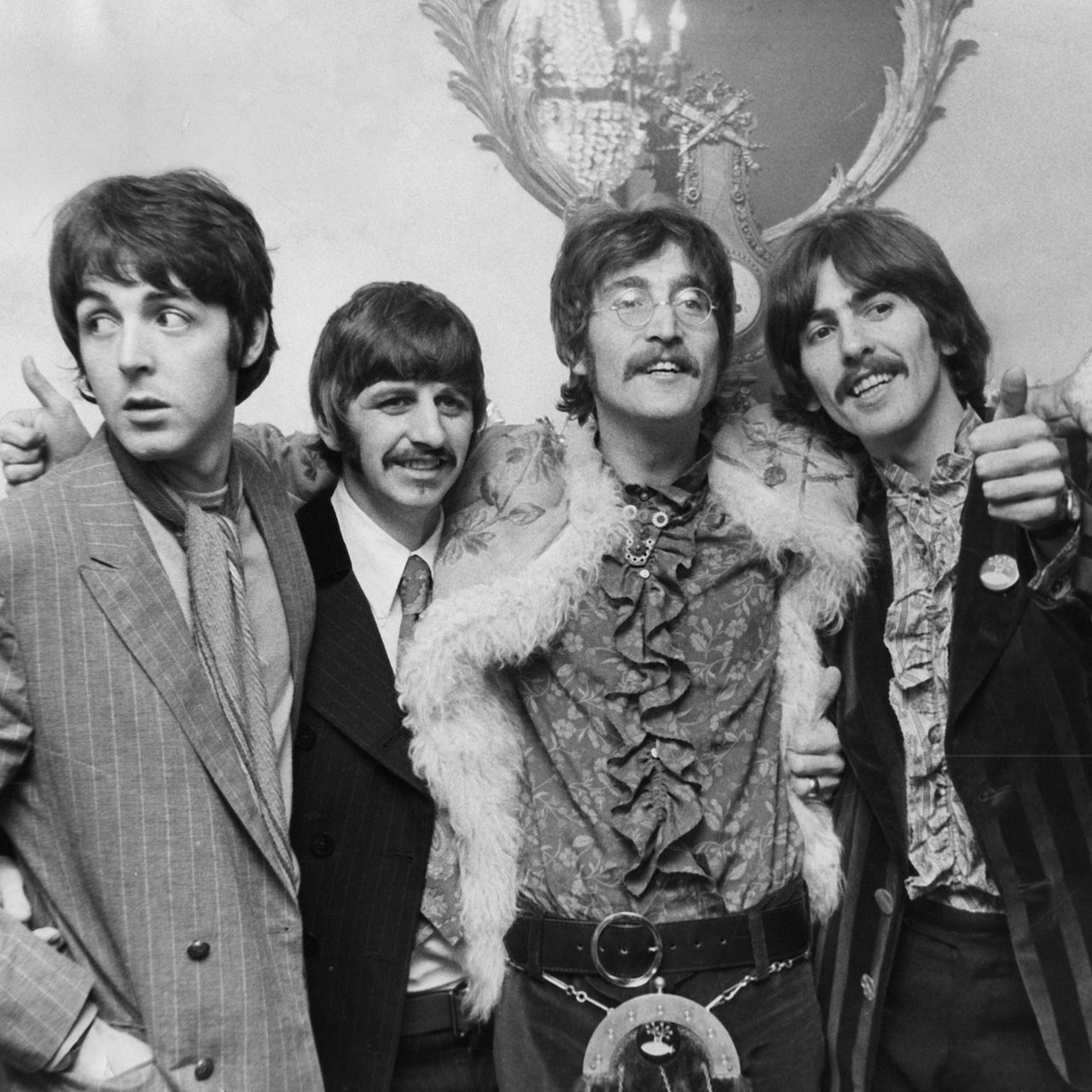 Die Beatles 1969 bei einem Fototermin