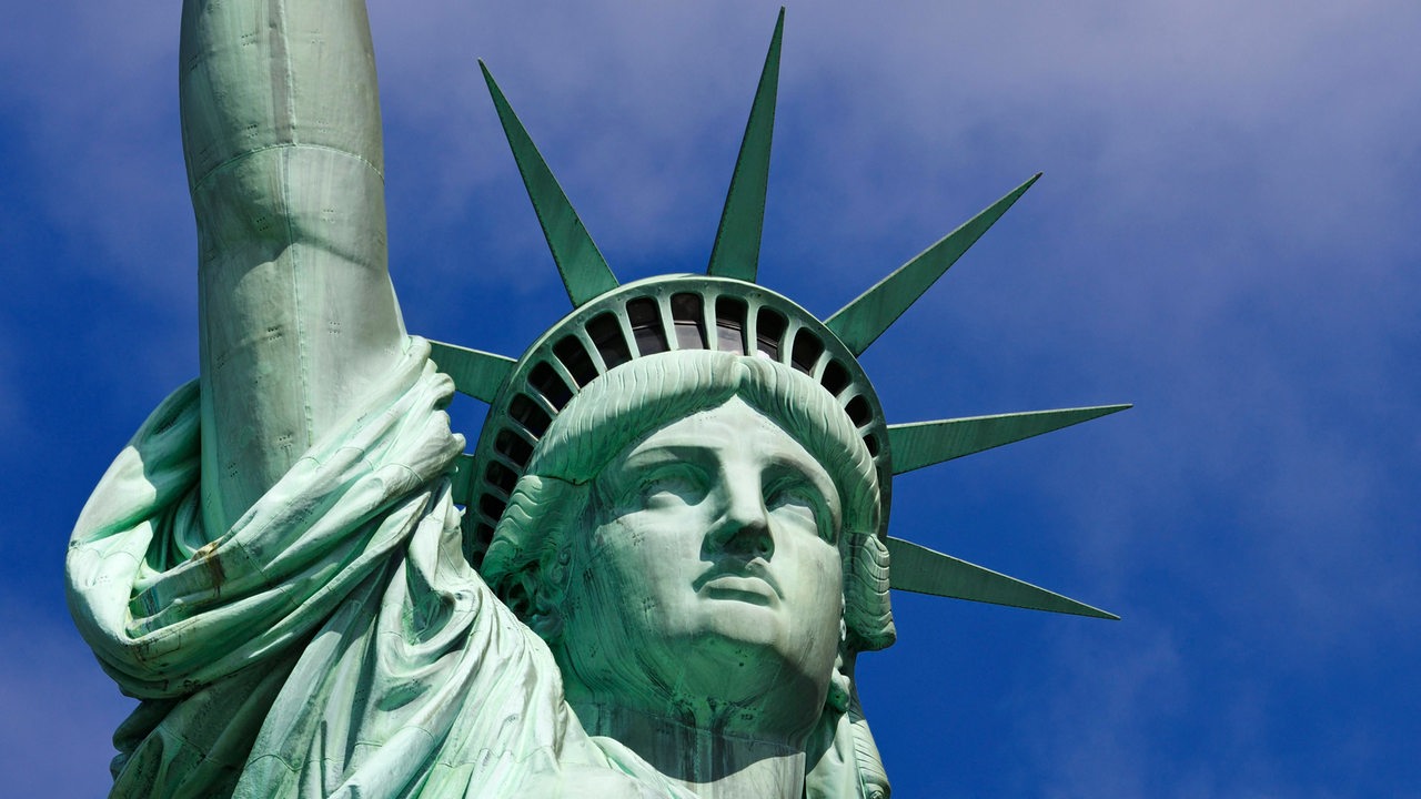 Der Kopf der Freiheitsstatue in New York City.