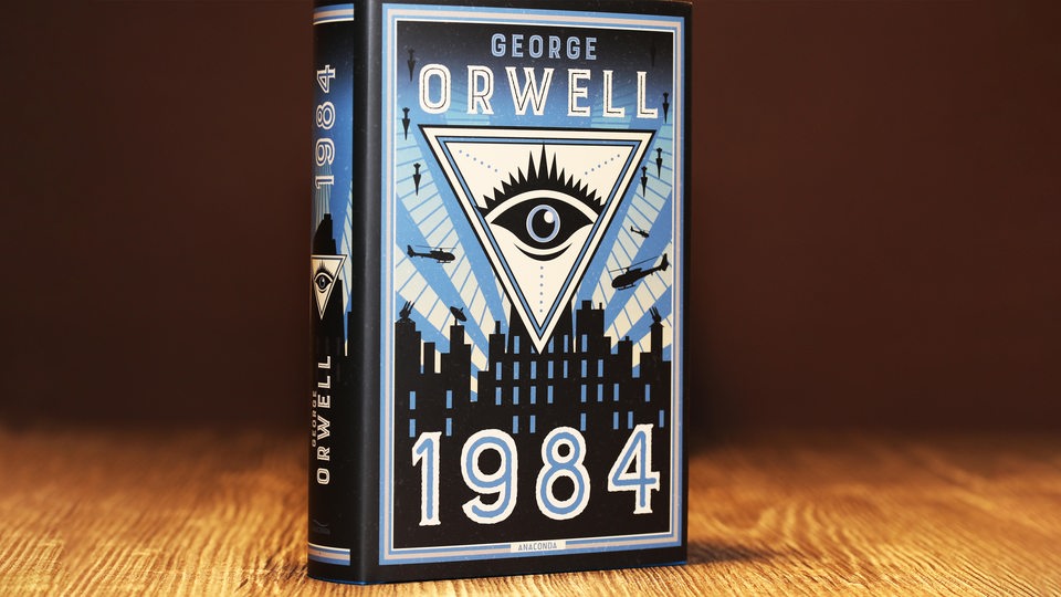 Nahaufnahme vom Roman "1984" von George Orwell
