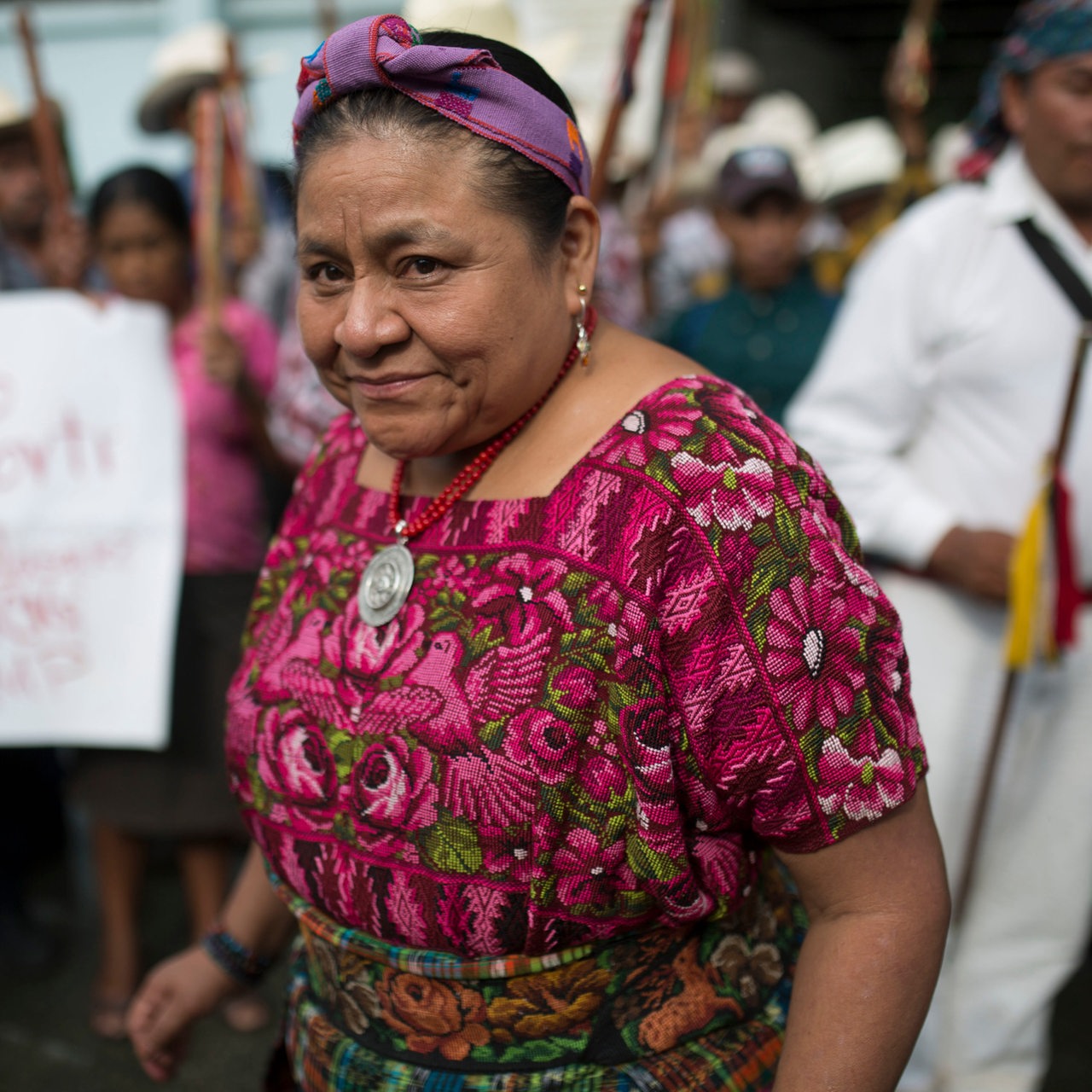 Die guatemaltekische Menschenrechtsaktivistin Rigoberta Menchú Tum im Jahr 2017