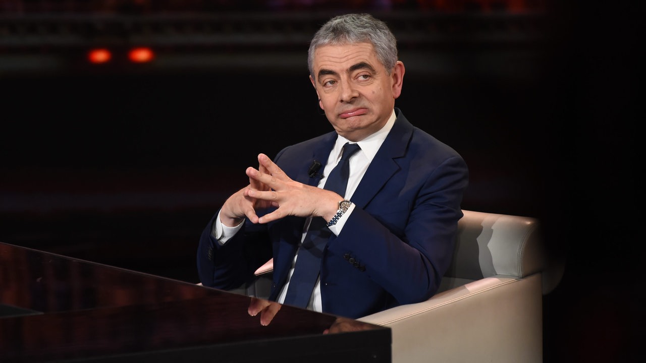 Rowan Atkinson während einer TV Show in Mailand